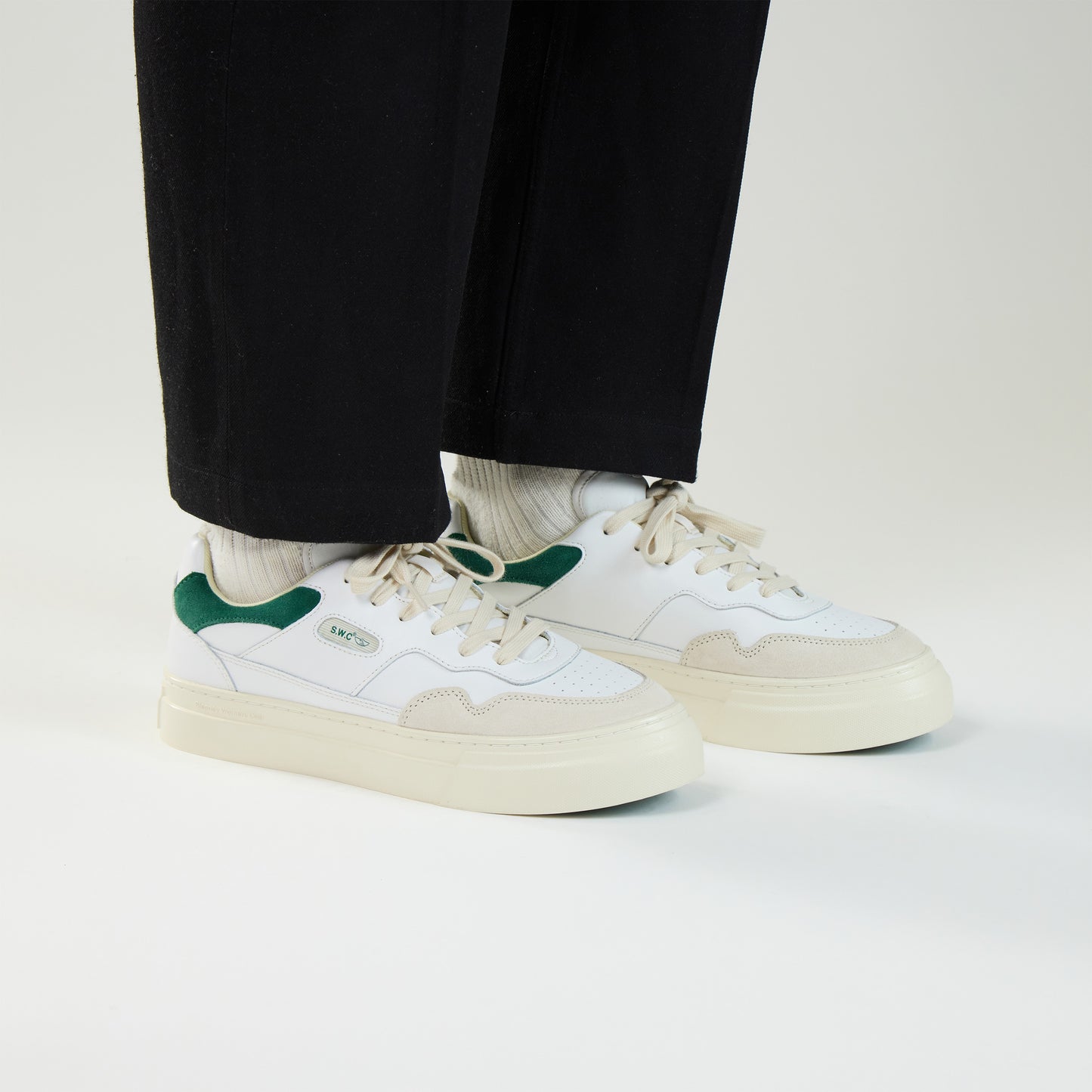 PEARL LEATHER WHITE-GREEN