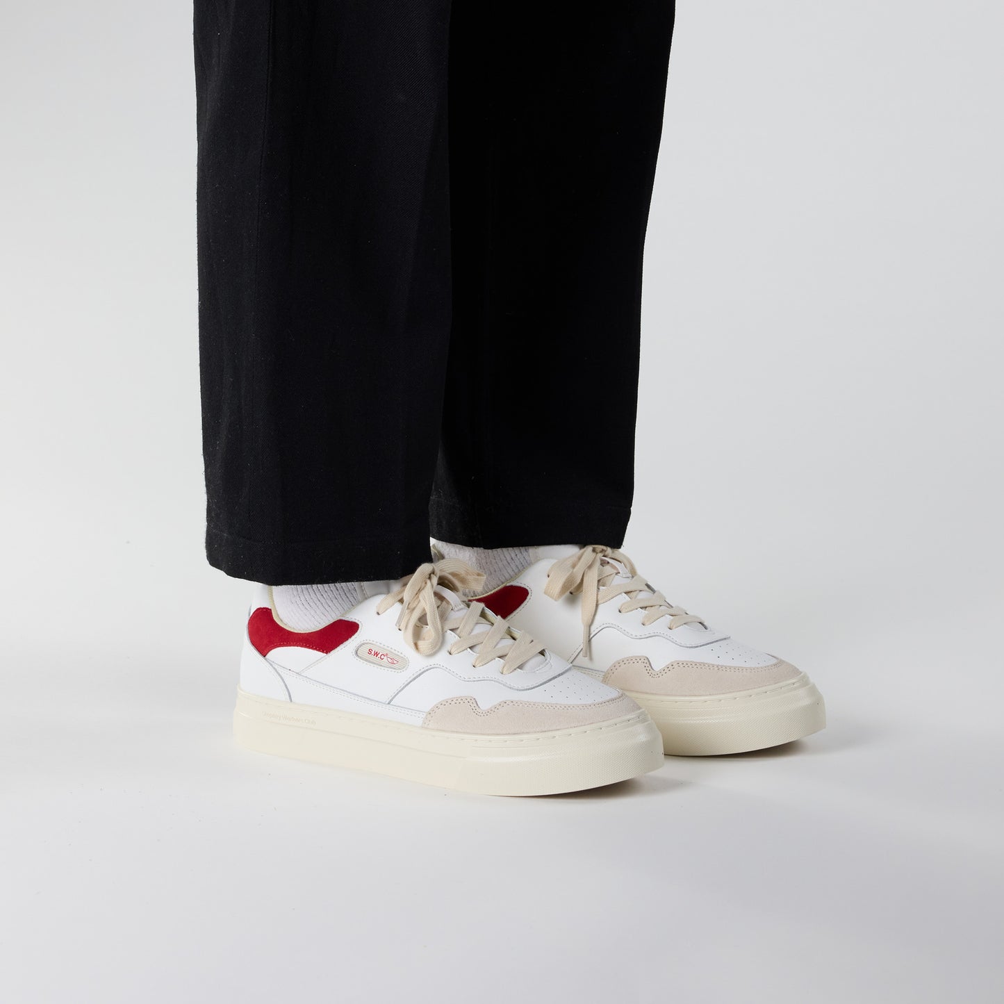 PEARL LEATHER WHITE-RED