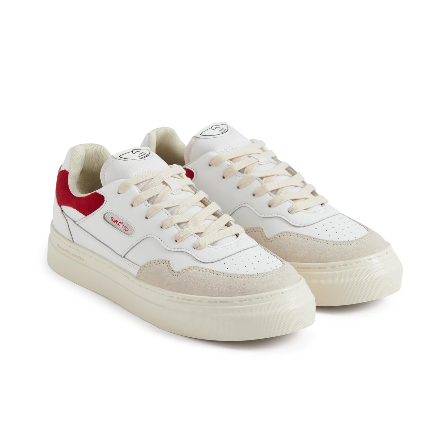PEARL LEATHER WHITE-RED