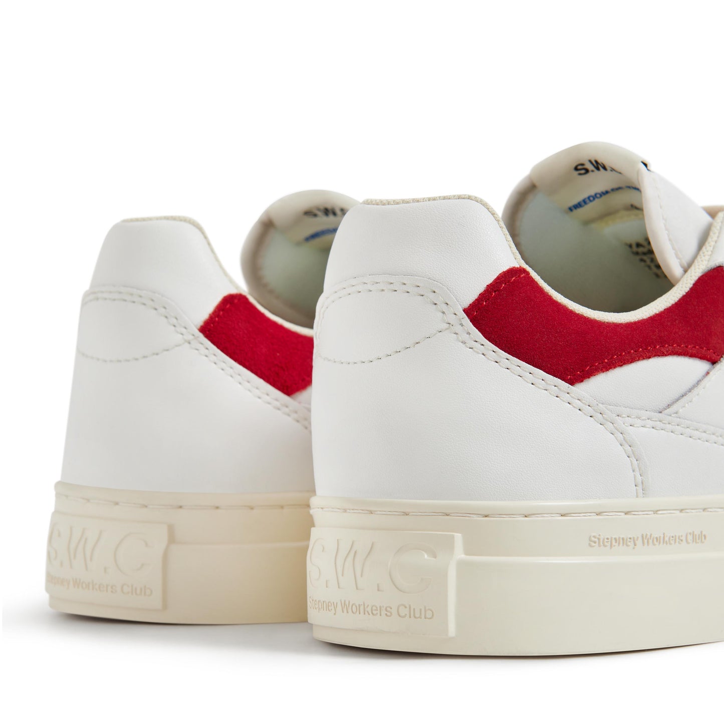 PEARL LEATHER WHITE-RED