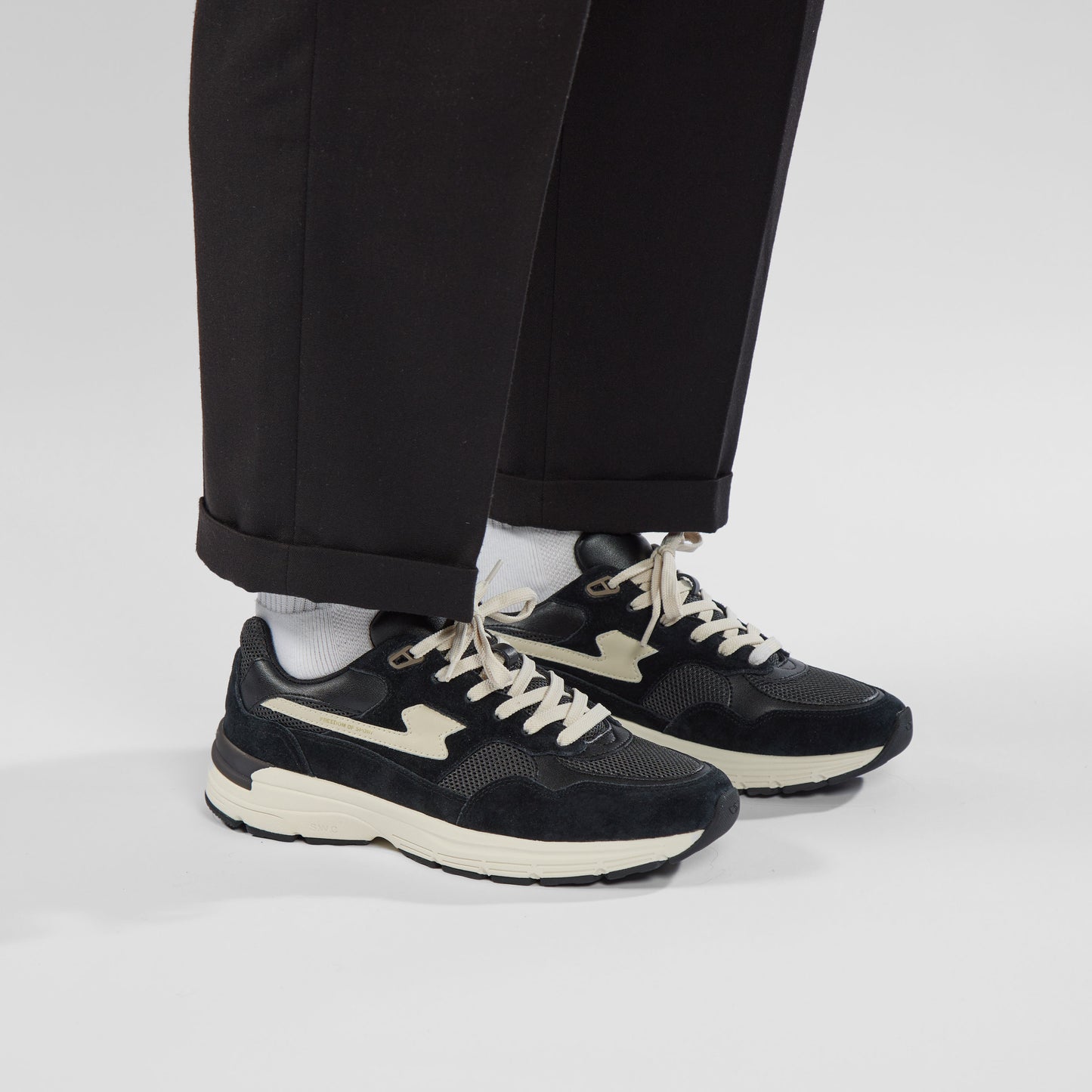 AMIEL S-STRIKE SUEDE MIX BLACK-BLACK