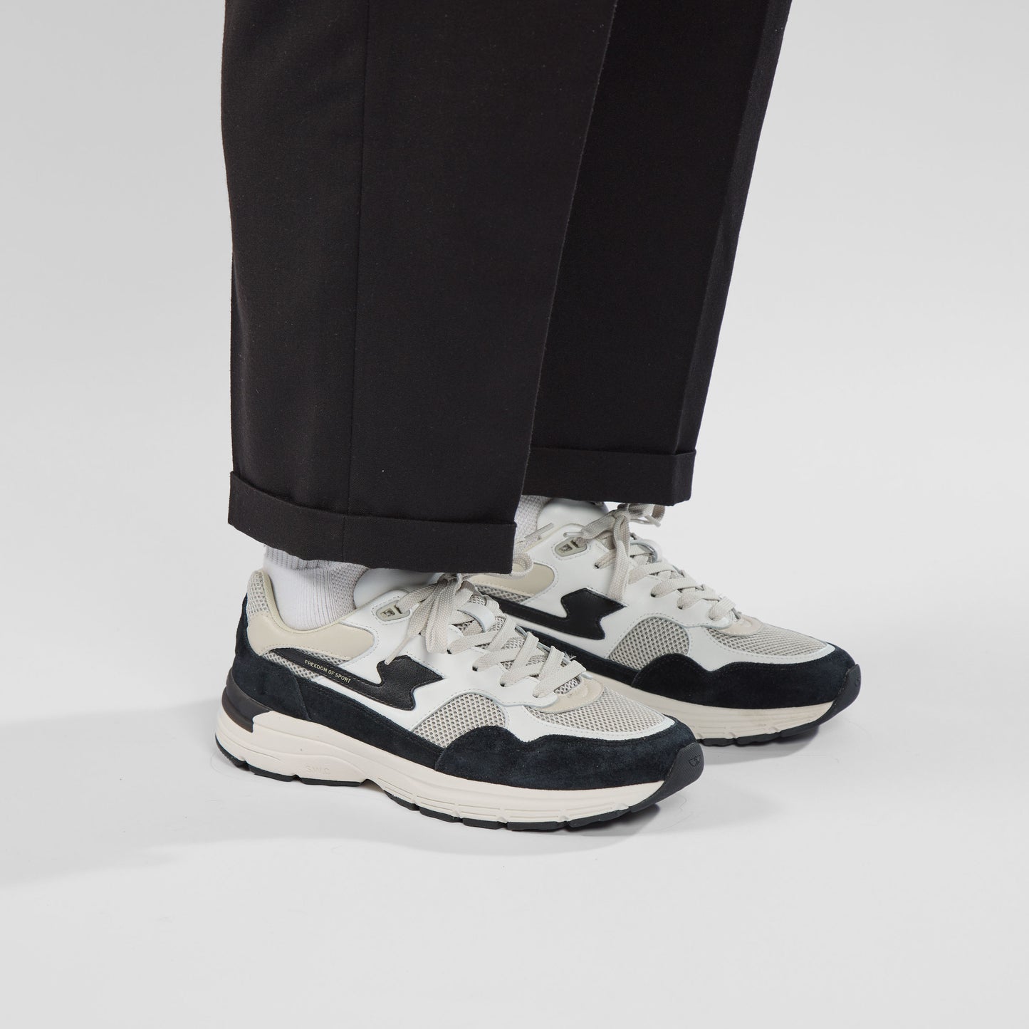 AMIEL S-STRIKE SUEDE MIX WHITE-BLACK