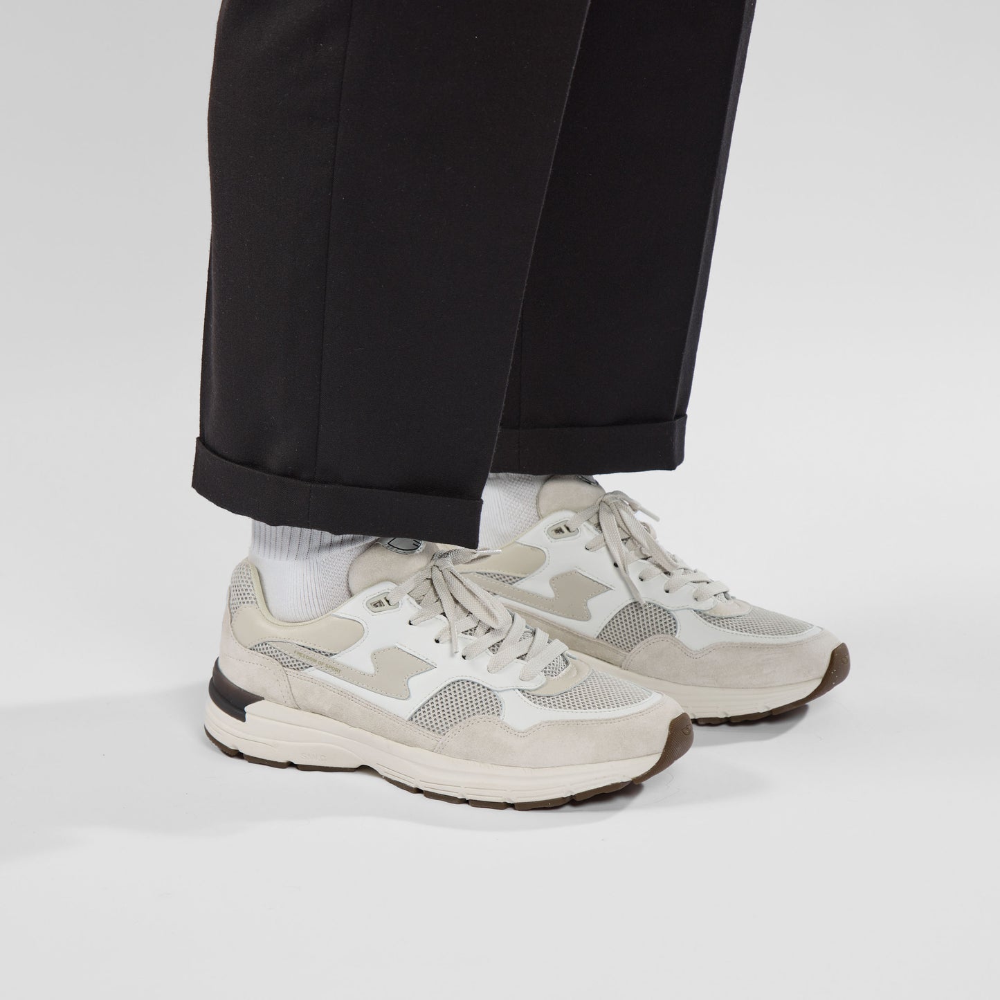 AMIEL S-STRIKE SUEDE MIX WHITE-ECRU