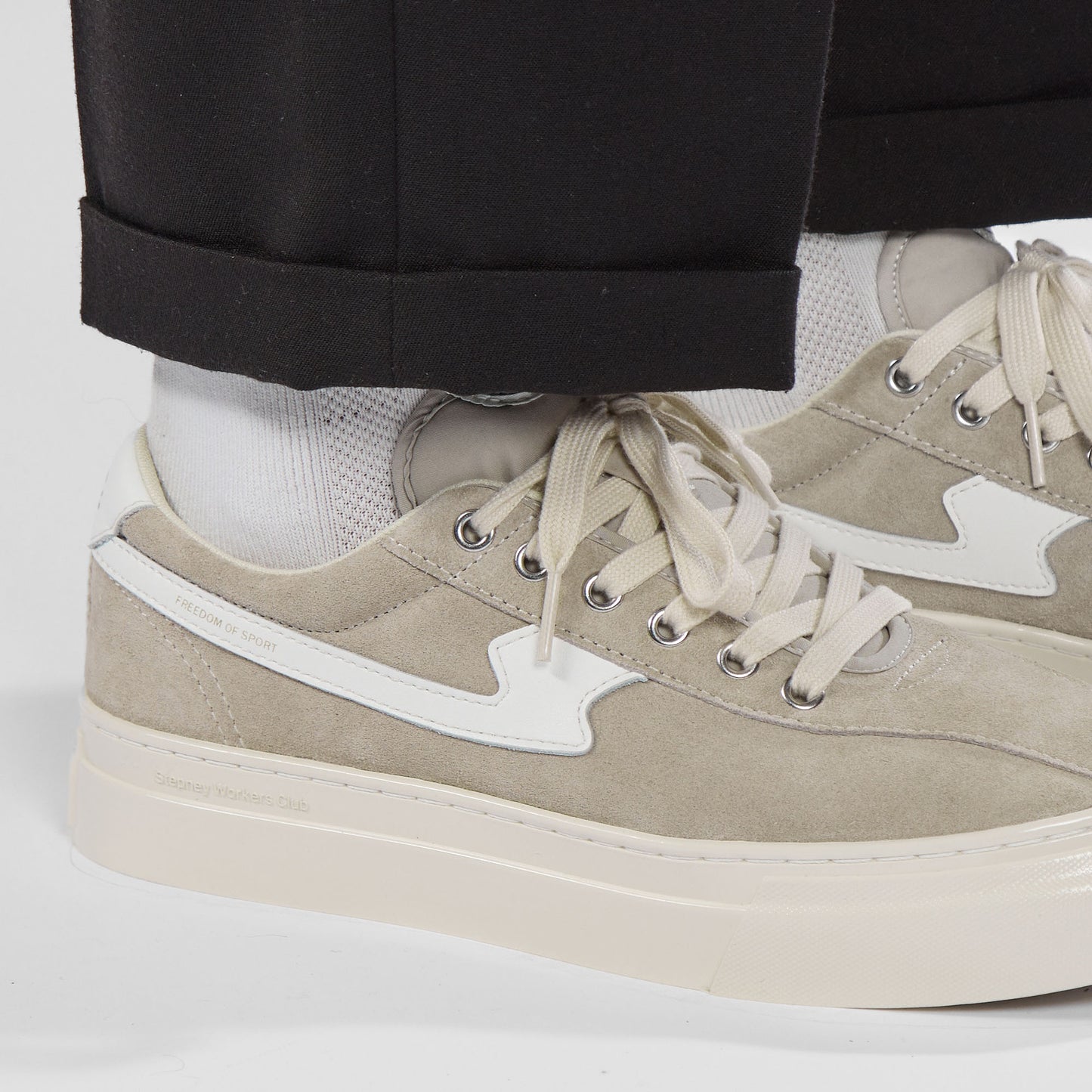 DELLOW S-STRIKE CUP SUEDE LIGHT GREY-WHITE