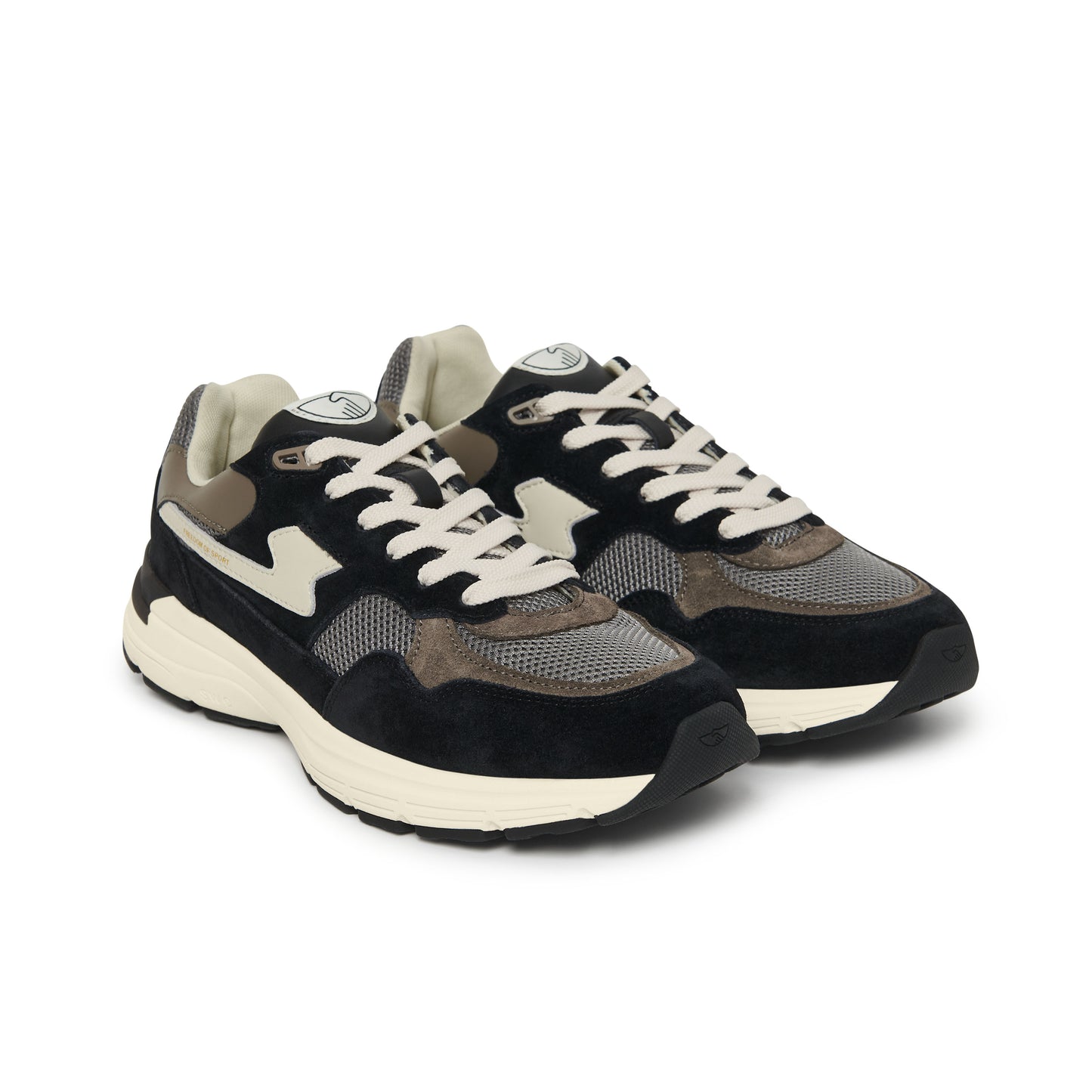 AMIEL S-STRIKE SUEDE MIX BLACK-GREY