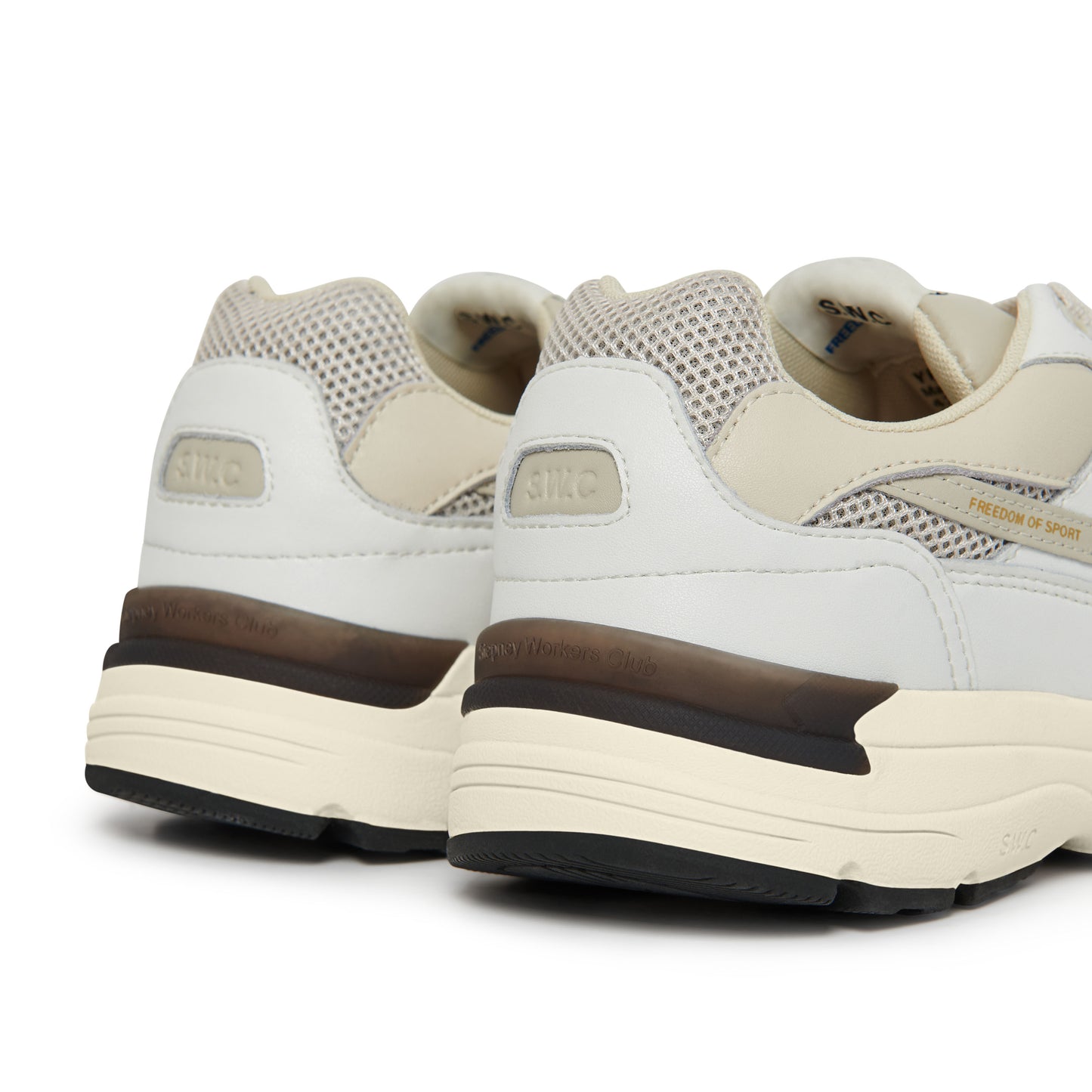 stepney workers club amiel s-strike leather mix white-ecru back