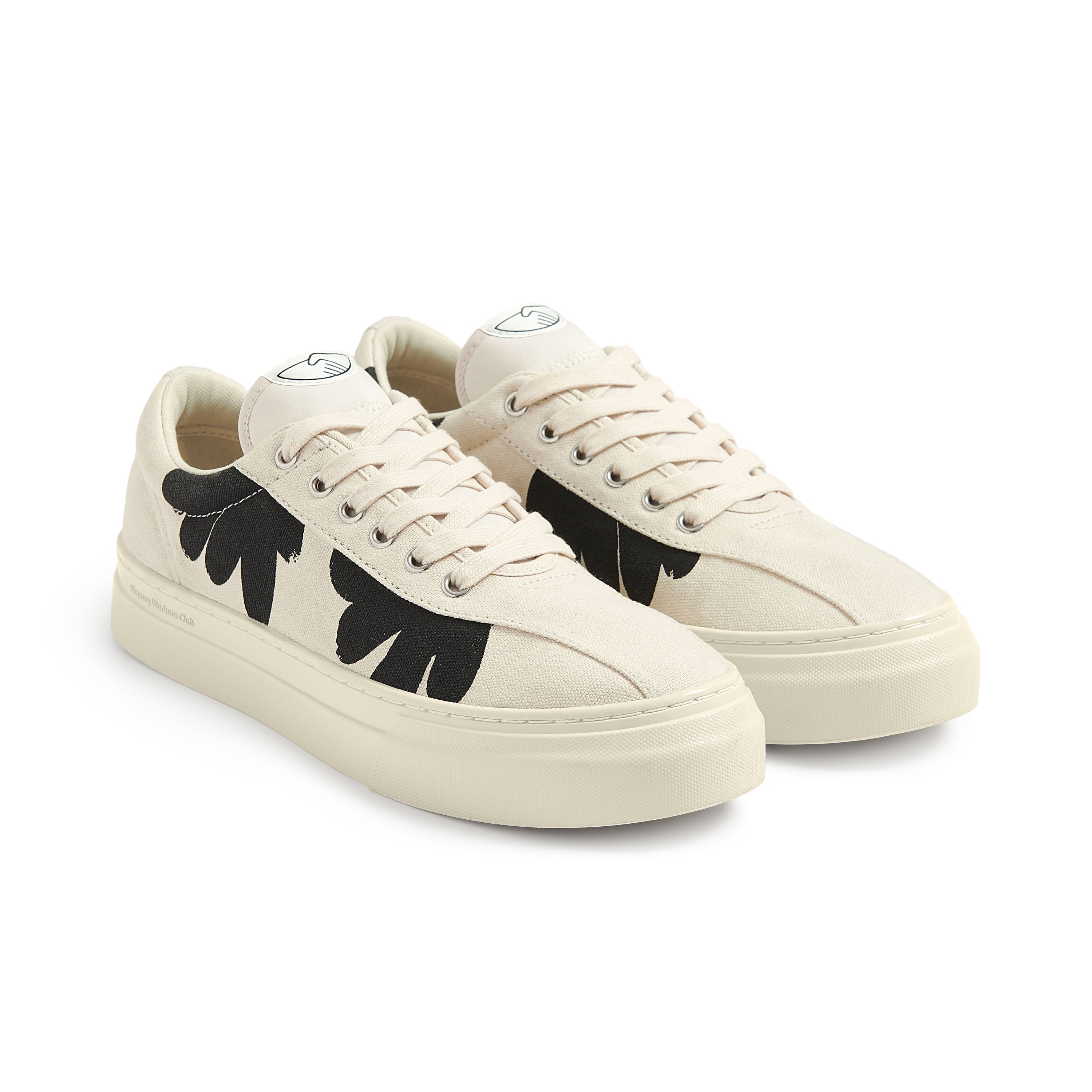 【STEPNEY WORKERS CLUB】DELLOW CUP SHROOMHANDS スニーカー DELLOW CUP SHROOMHANDS CANVAS ECRU-BLACK – S.W.C - Stepney
