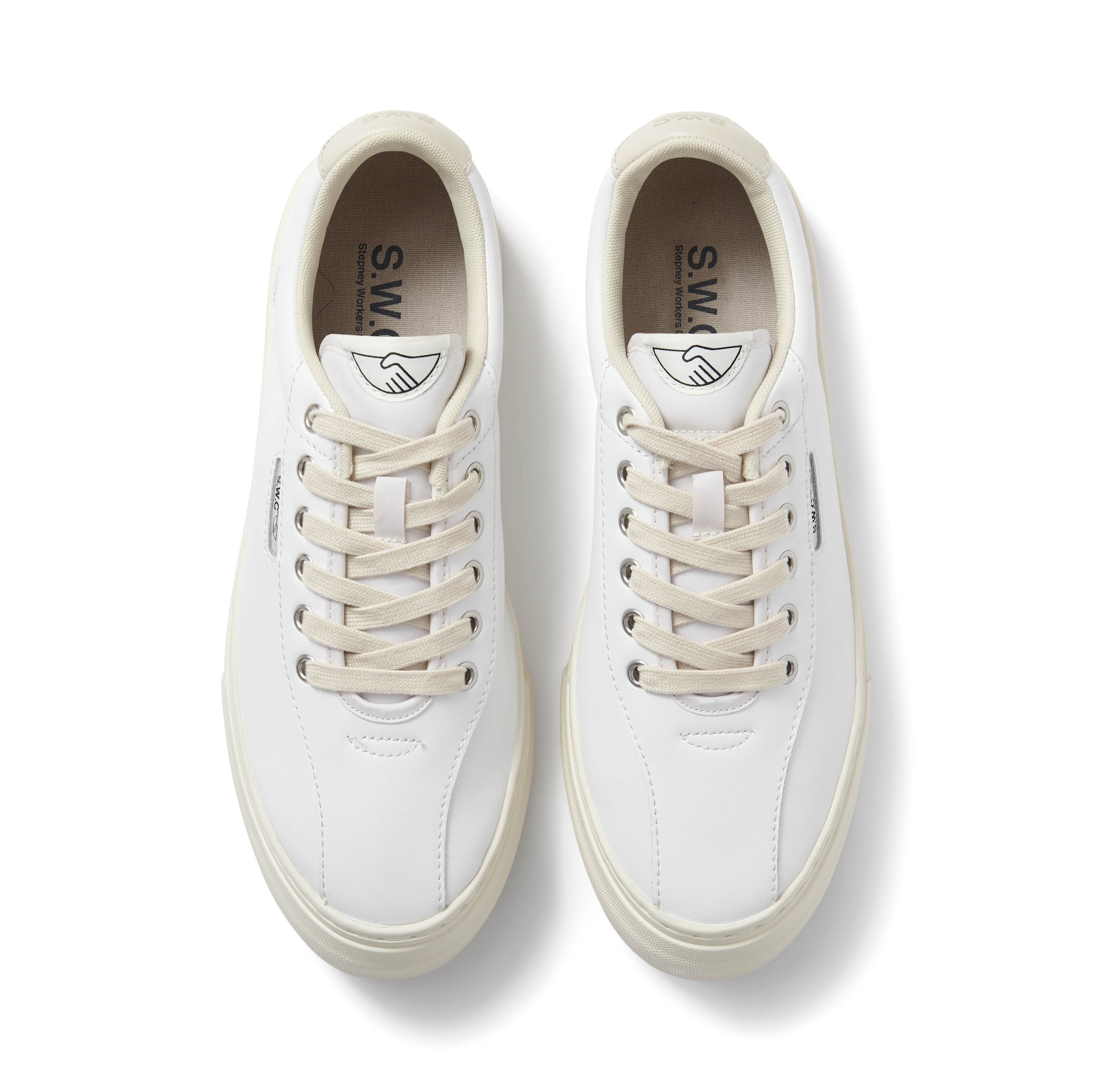 Dellow shops leather white