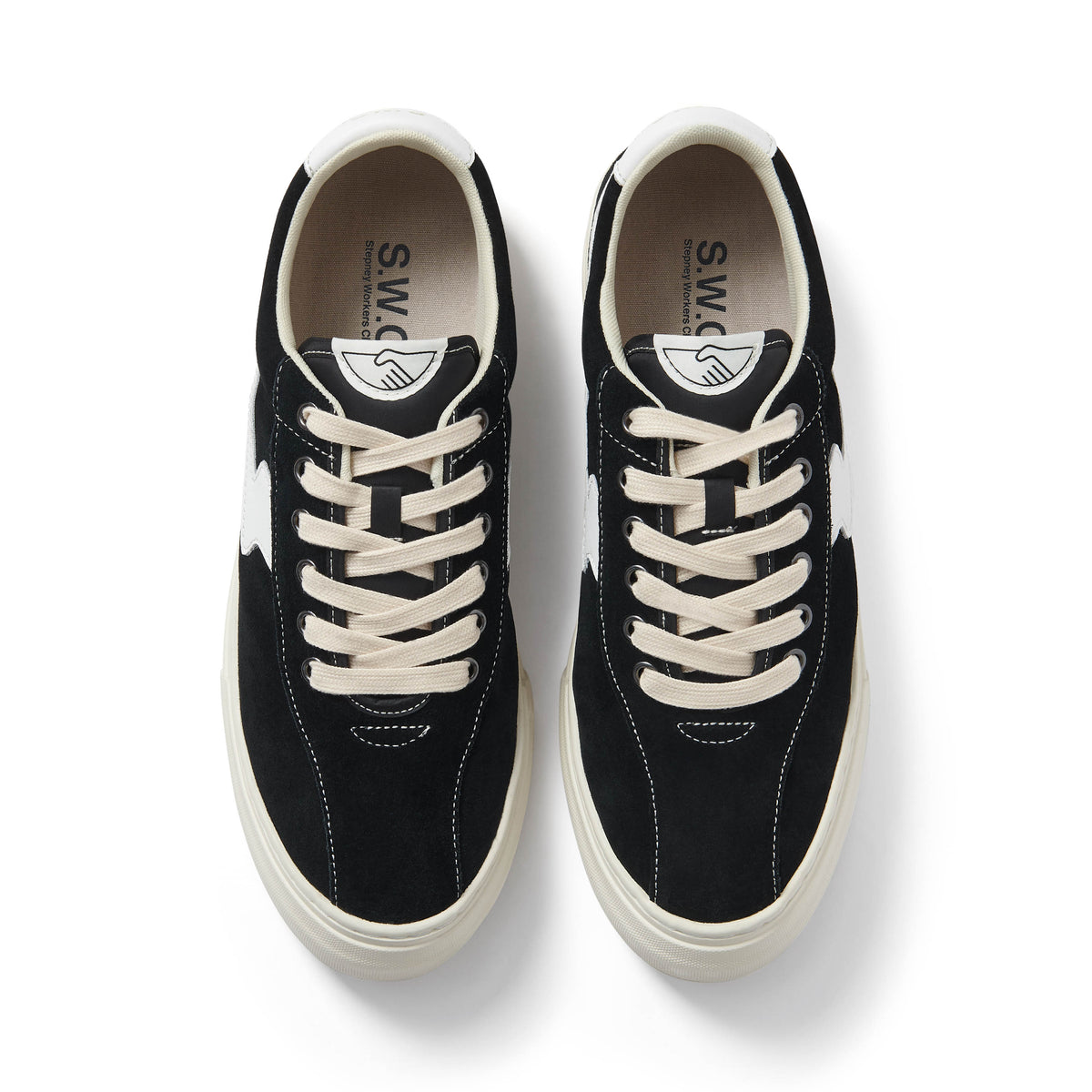 DELLOW S-STRIKE CUP SUEDE BLACK-WHITE – S.W.C - Stepney Workers Club