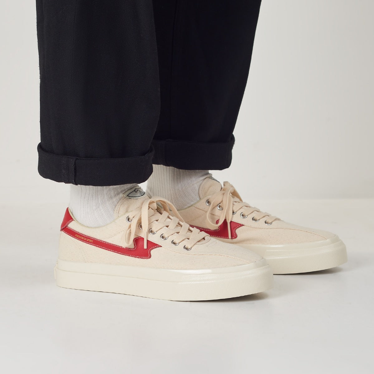 DELLOW S-STRIKE CANVAS ECRU-RED