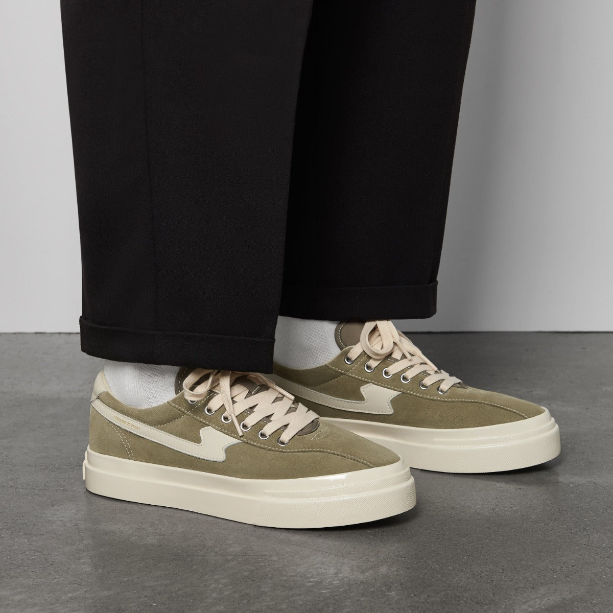 DELLOW S-STRIKE SUEDE MOSS-ECRU